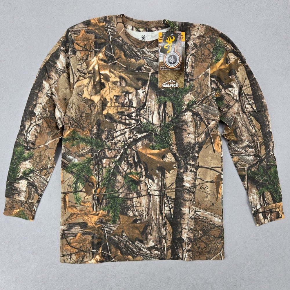 Browning Mens NWT Medium Wasatch LS RTXT Realtree Xtra Camo T-Shirt 3017082402